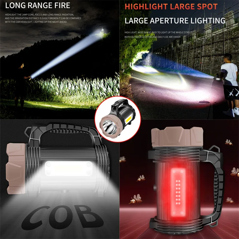 구매 휴대용 XHP90.2 LED 손전등, USB 충전식 서치라이트 방수 스포트라이트 COB 낚시 랜턴, 강력한 플래시라이트 구매 휴대용 XHP90.2 LED 손전등, USB 충전식 서치라이트 방수 스포트라이트 COB 낚시 랜턴, 강력한 플래시라이트