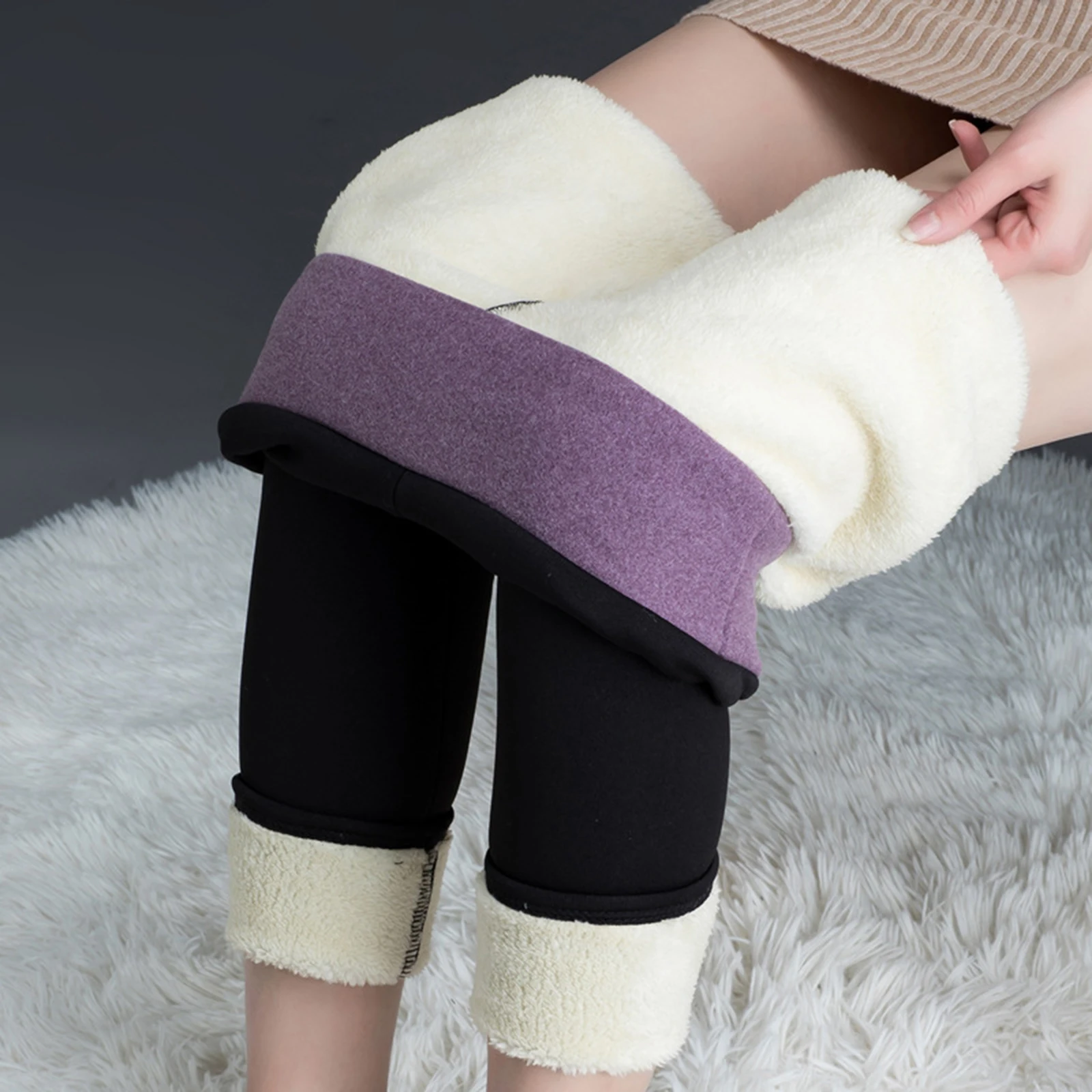 

Women's Warm Pants High Waist Plus Velvet Thickening Female Trousers Winter Thicken Leggings Comfortable Stretchy Legging
