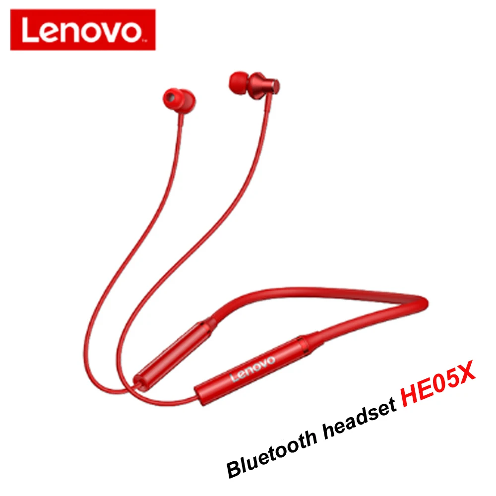 Беспроводные наушники Lenovo HE05X с шейным ободом Bluetooth 5 0 двойной стерео бас HiFi