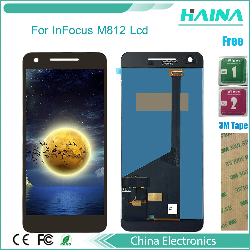original Quality For Infocus M812 LCD Display Screen And Touch Assembly Replacement Part Black Color with 3m tape |