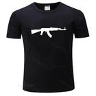 Лидер продаж; Брендовая мужская футболка Летняя Хлопчатобумажная футболка AK-47 Калашников AK47 Футболка с имитацией наклеек с надписями 