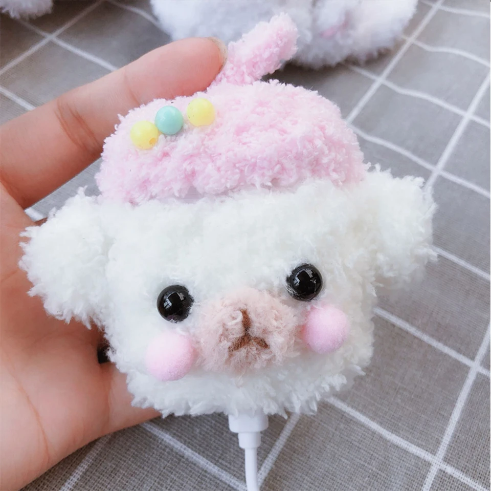 Милый DIY корейский Вязаный чехол для собаки Тедди для Apple AirPods 1 2 Чехол аксессуары ручной работы Bluetooth наушники защитный чехол подарки