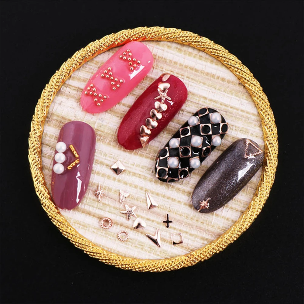 12 решеток Мерцающие Металлические геометрические женские ногти на пальцах