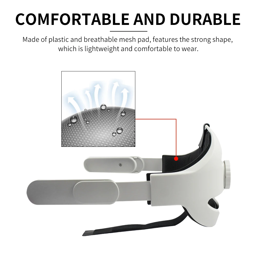 

Shockproof With Storage Bag Reduce Pressure Zipper Closure Portable Adjustable Head Strap Soft Non Slip For Oculus Quest 2