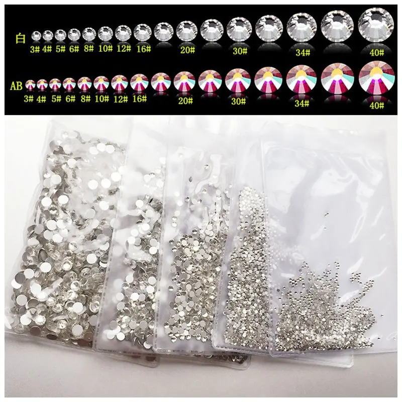 

DIY material flash drill round AB drill color drill crystal Austrian drill cross border nail flat bottom drill