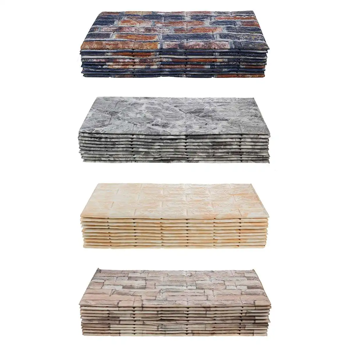 

10pcs 70x77x0.5cmcm 3D Brick Wall Sticker TV Background Waterproof Anti-Collision Foam Wallpaper Self-Adhesive For Living Room