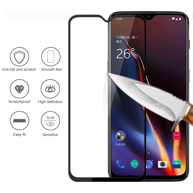 Полное покрытие из закаленного стекла для Oneplus 7 7T 6T 6 5T 5 телефон Переднее стекло