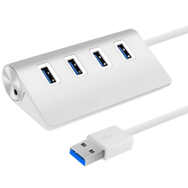 

Powered USB3.0 Hub Portable 4-Port Metal Shell Data Hub, Suitable for Windows/Mac Operating System