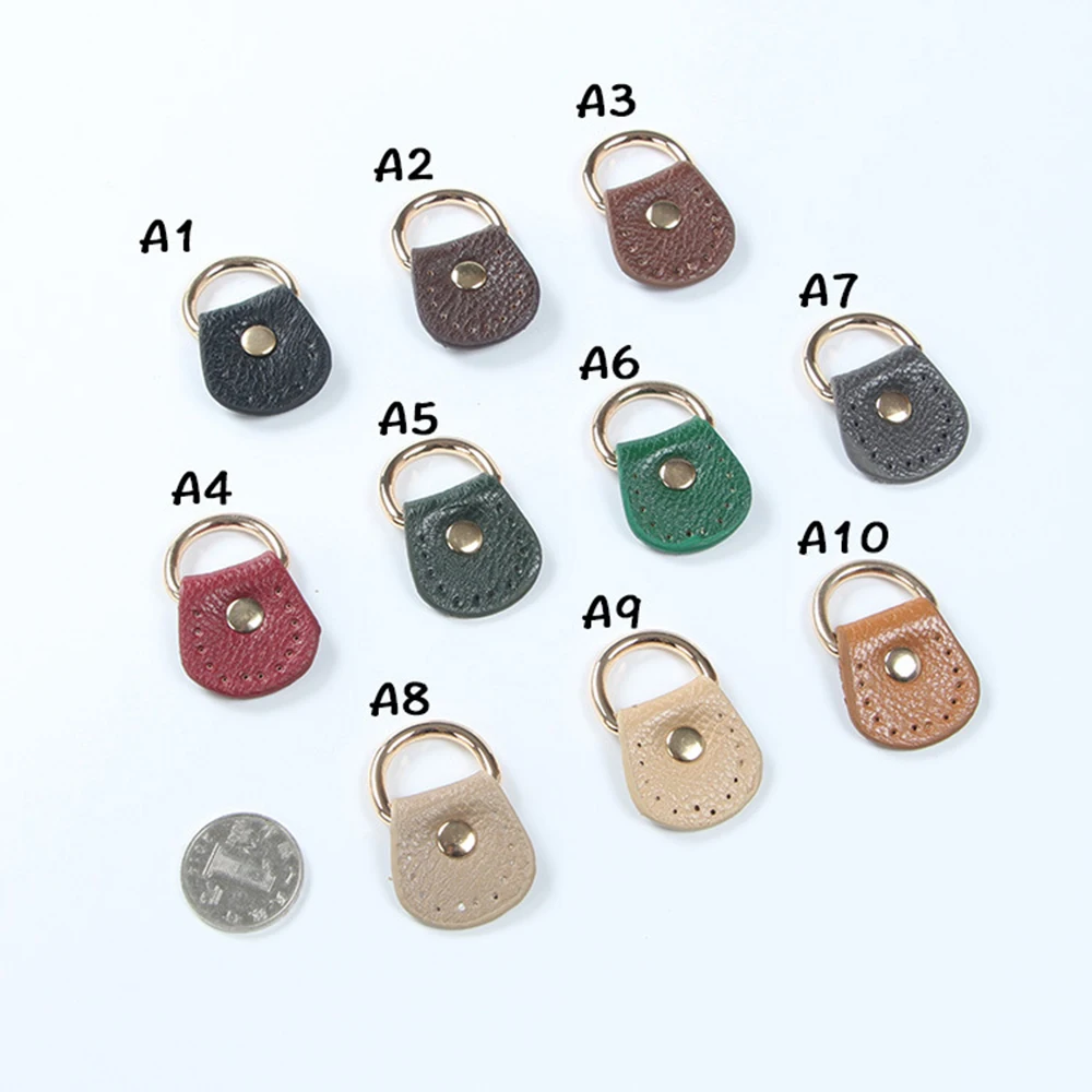 

2pcs Oval Lychee Pattern Foreskin Buckle Hanging Ears For Bag Shoulder Straps Colorful PU Leather Metal Buckle Bag Accessories