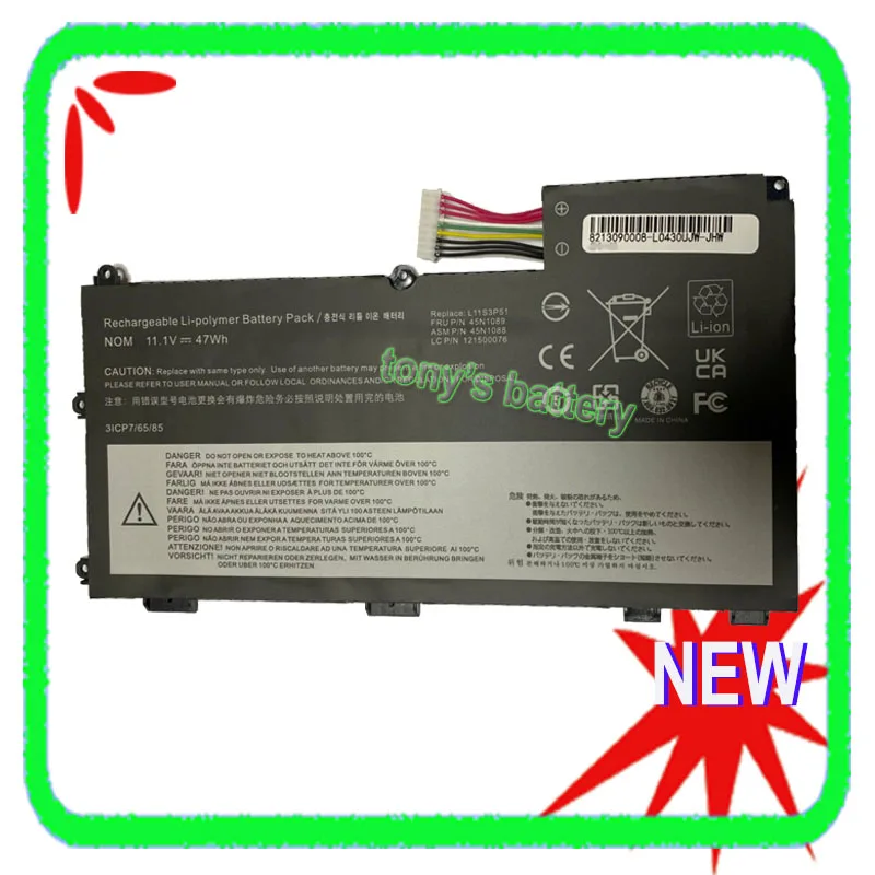 Nova L11n3p51 L11s3p51 Bateria para Lenovo Thinkpad T430u 45n1090 45n1088 45n1089 45n1091 121500077 Baterias p/ laptop