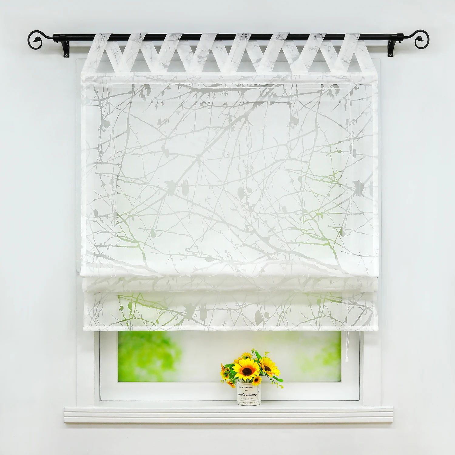 

1 шт. римские шторы хиромантом завод печатных полиэстер тюль Панель шторы для дома Кухня украшения в пасторальном стиле Новые