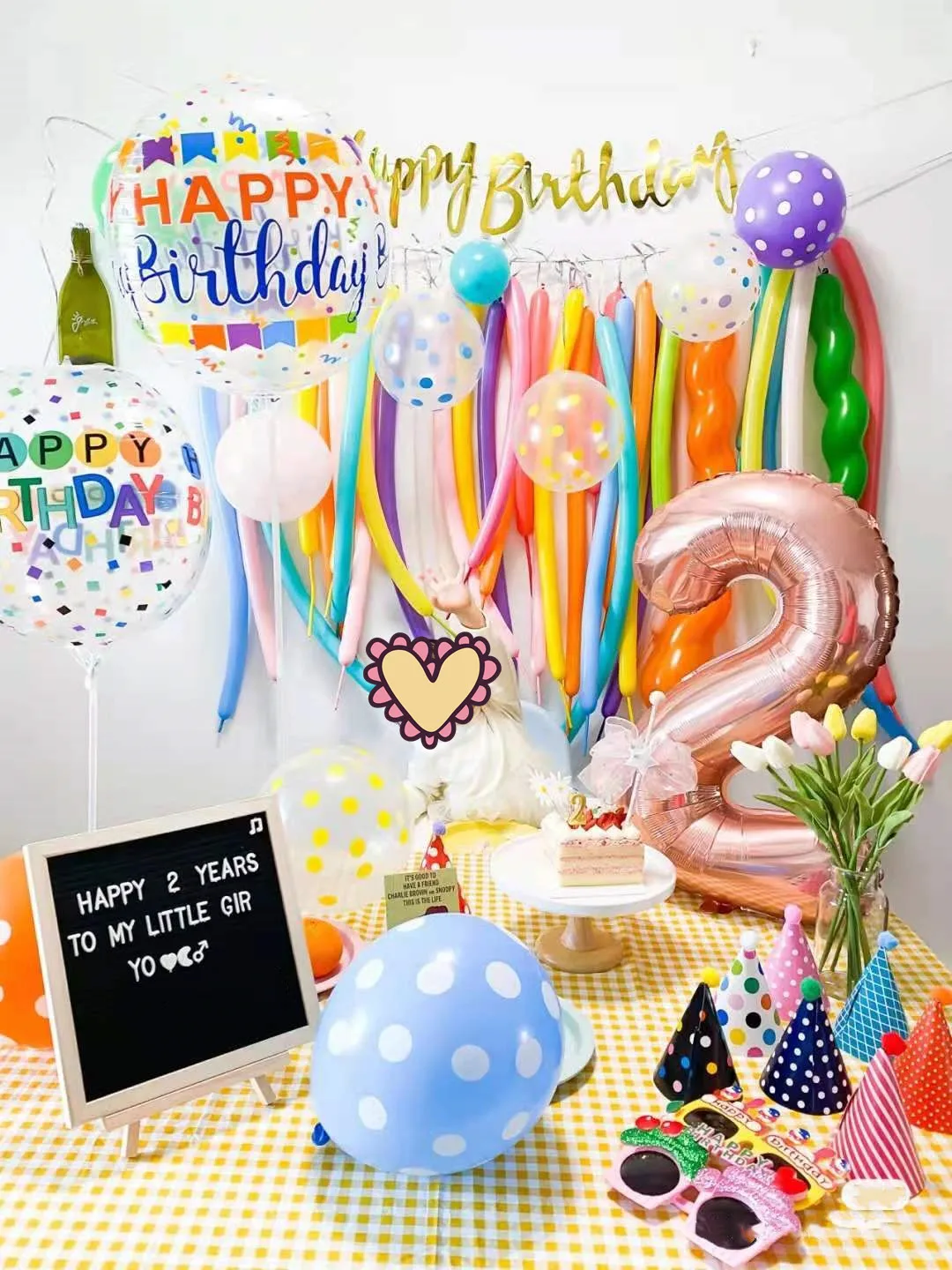 

New Fashion Baby Korean Birthday Party Backdrops Rose Gold Balloon Set Yellow Purple Pink Balloon Banner 4D Balloons