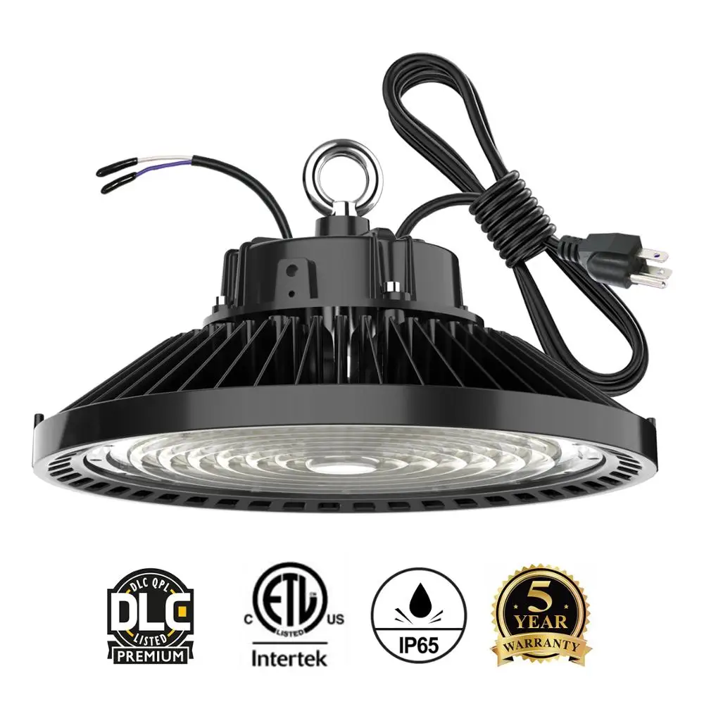 DLC 1-10V Dimmable LED High Bay Light 100W 150W 200W 240W UFO 5000K 36000Lm IP65 LED Flood Light Aluminium Mining Highbay Lamp