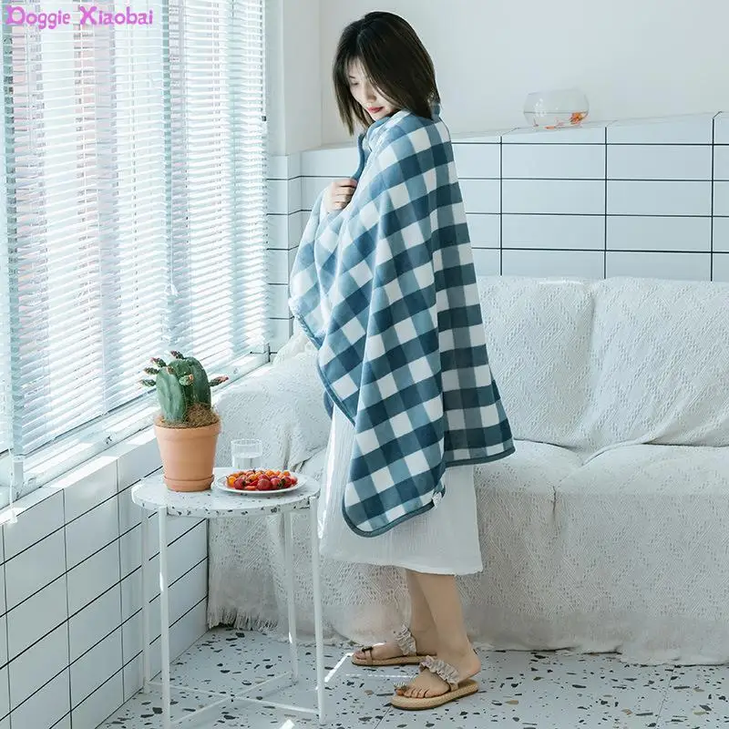 

Shawl Blanket Spring And Summer Sofa Lunch Break Small Quilt Wearable Blanket Office Nap Blanket Cover Leg Blanket Coral Fleece
