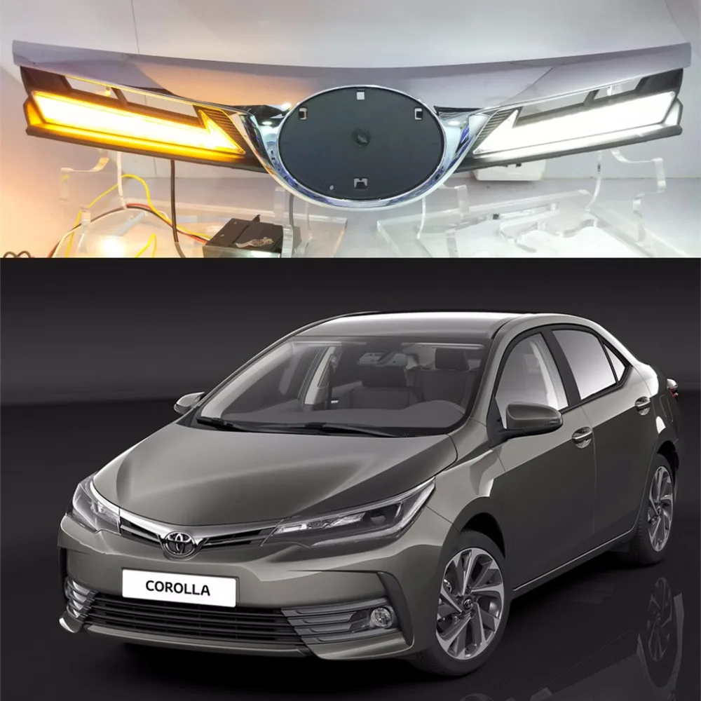 

LED DRL for toyota corolla 2017 2018 daytime running light net light car light accessiores Car modification play