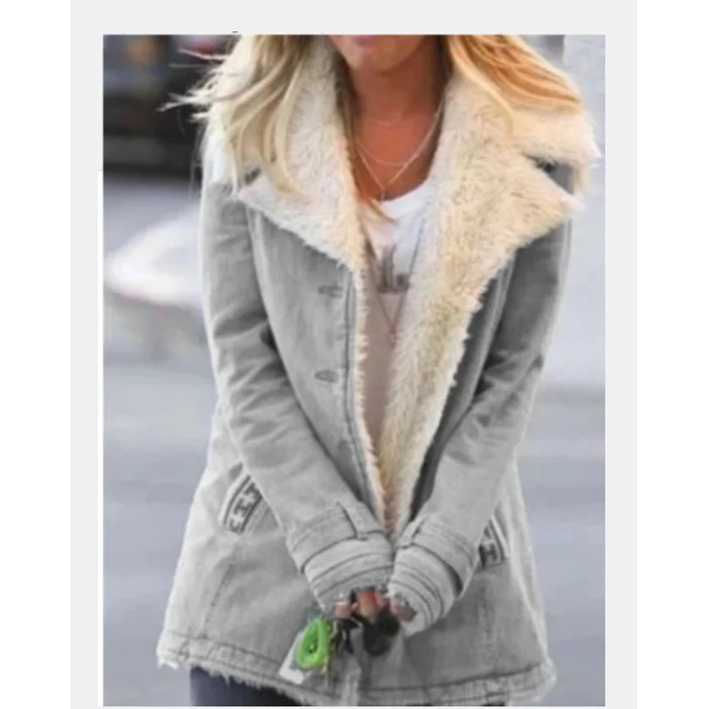 

Thick Warm Women's Parkas Coat Female Outwear Clothing Long Sleeve Fashion Vintage Casual Street Wear Winter Jacket Velvet