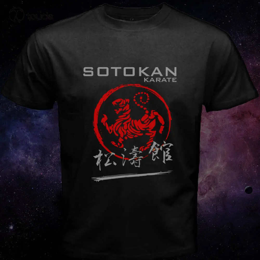 

Shotokan Karate Tiger Logo Kanji Martial Arts Self Defense Mma Black New Men T Shirt Fashion Brand Fitness Slim Fit T Shirts