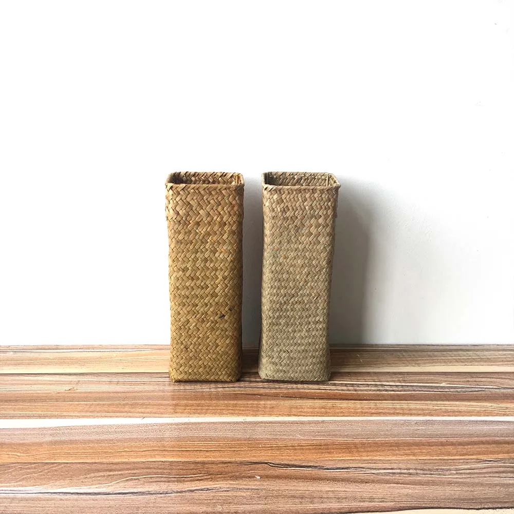 Ручная плетеная корзина из натурального водоросля садовая Цветочная ваза в