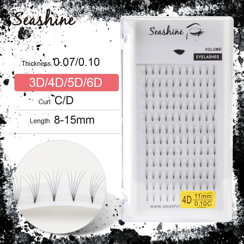 

Seashine короткий стержень русский объем ресницы вееры Смешанная Длина 1 лоток 12 линий готовые вееры раннее наращивание