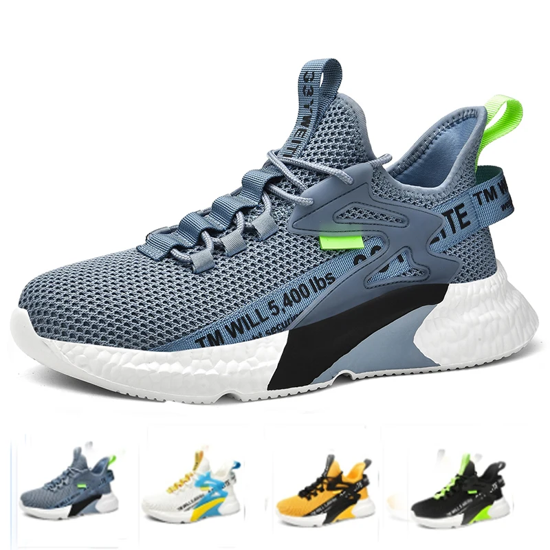 

Кроссовки мужские дышащие, повседневная Легкая спортивная обувь для ходьбы и бега, черные белые