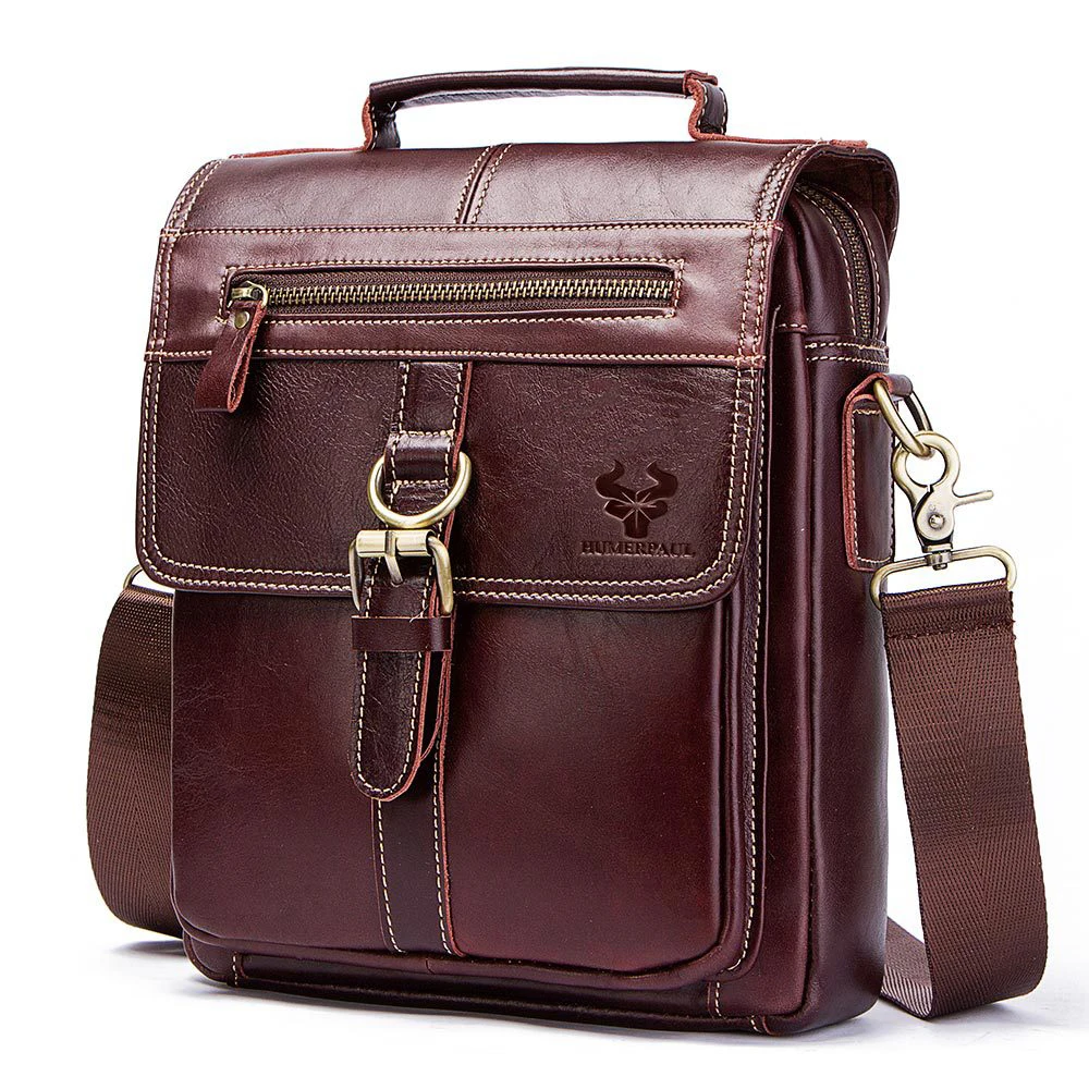 Высококачественная брендовая новая дизайнерская мужская сумка из натуральной