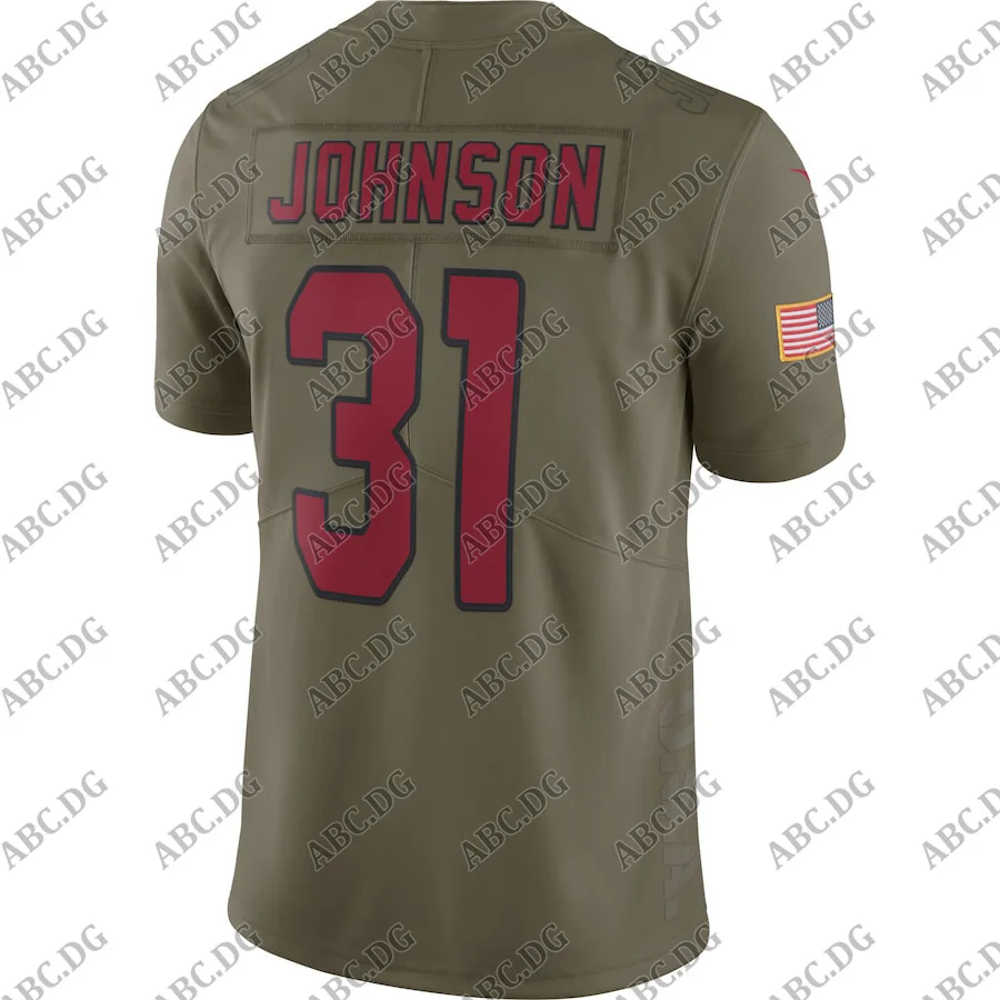 

Customized Stitch American Football Jersey Men Arizona David Johnson Olive Salute To Service Limited Jersey