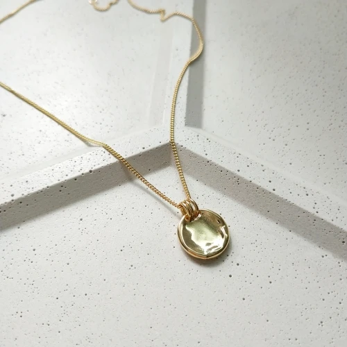 gold 925 пробы серебристый неправильной формы дизайн Овальная вогнутая Подвеска Ожерелье для женщин хорошее ювелирное изделие подарок золотое Женское Ожерелье - Цвет камня: gold