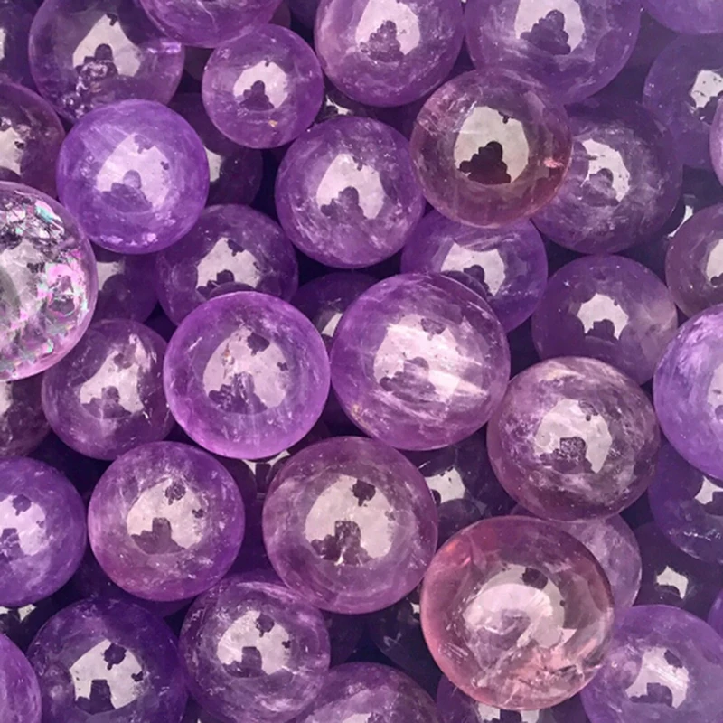 

Natural Amethyst Quartz Stone Sphere Crystal Fluorite Ball Healing Gemstone Toy Ball For Kids Boys Toys Gift