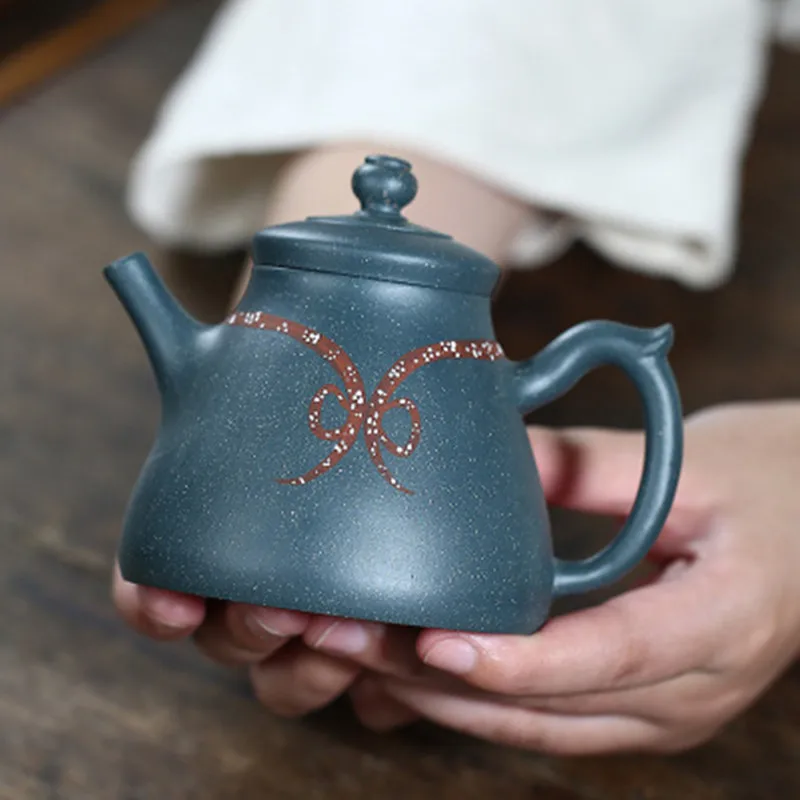 220cc High-grade Raw Ore Purple Sand Green Clay Teapot Master Hand Plum Blossom 7 Hole Water Tea Pot Gift Set | Дом и сад