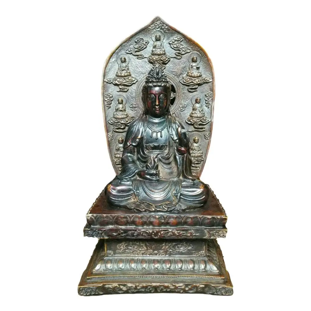 

LaoJunLu Returning Old Bronze Tires From Nepal [Lotus Guanyin Bodhisattva] One Imitation antique bronze masterpiece collection