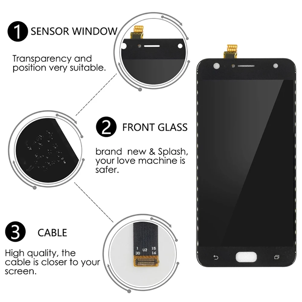 Pantalla Original para Asus Zenfone 4 Selfie ZD553KL, Digitalizador de pantalla t&aacute;ctil de pantalla LCD para Asus ZD553KL X00LD, piezas de repuesto-3