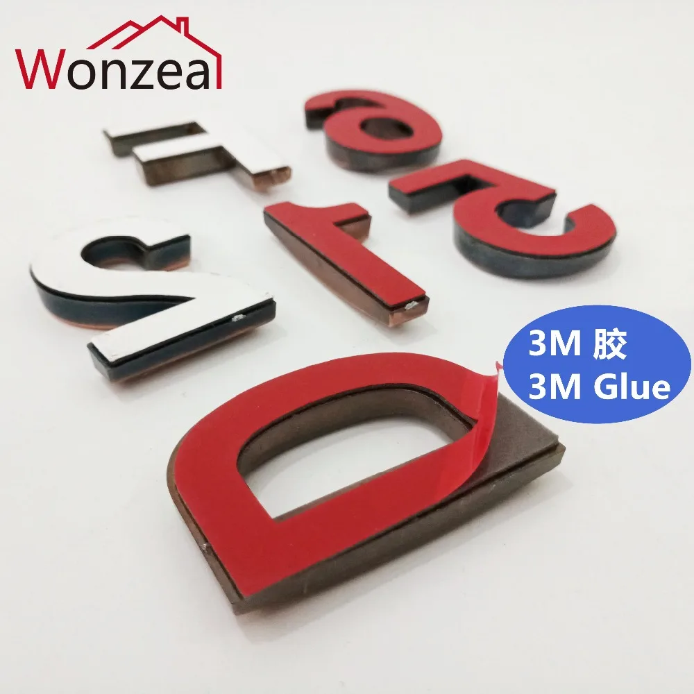 50 мм 0123456789A-Z Wonzeal современный бронзовый цвет табличка номер дома двери отеля адрес стикер с цифрами табличка знак ABS пластик