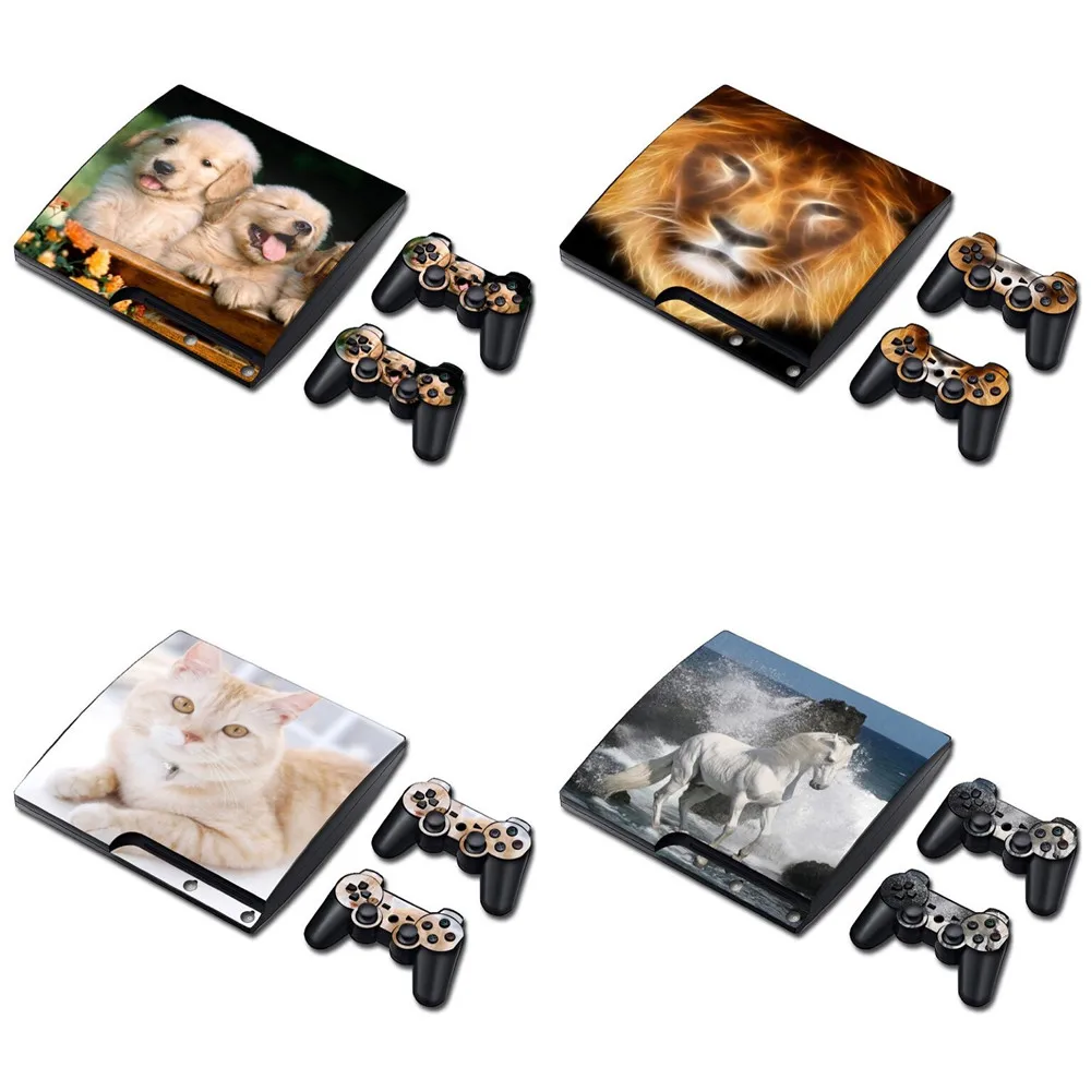 Горячая продажа Виниловая наклейка для PS3 Slim консоль + 2 шт контроллер|Наклейки| |