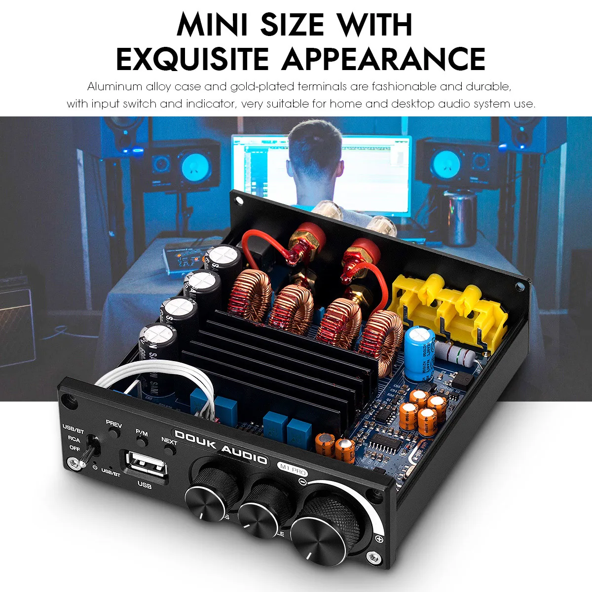 Усилитель мощности Douk audio Bluetooth 5 0 стерео 2 Ch сабвуфер усилитель с регулировкой