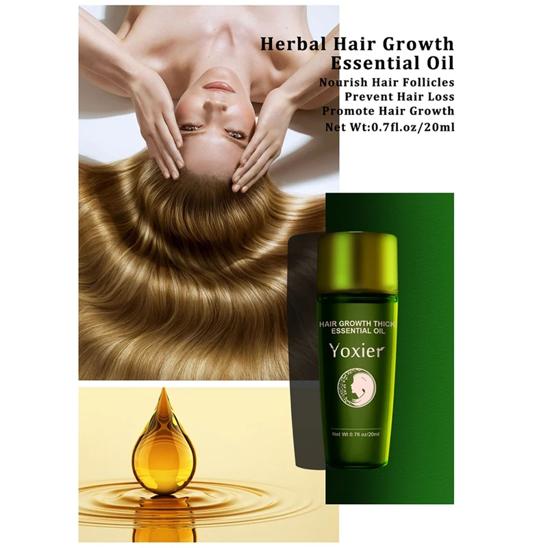 

Yoxier Hair Growth Thicken Essential Oils Nourishing Hair Scalp Anti-hair Loss Hair Growth Oil