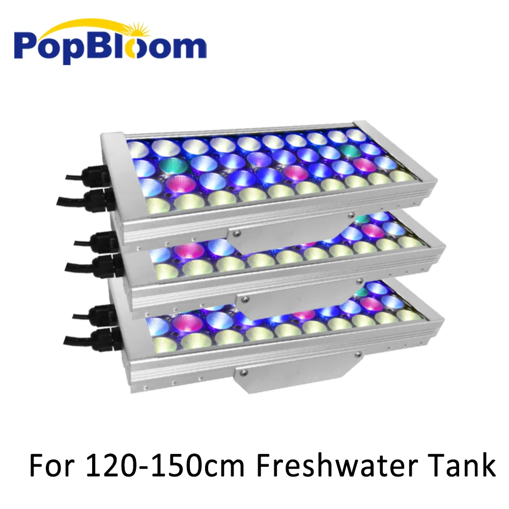 Светодиодная лампа popblom для аквариума с регулируемой яркостью полного спектра