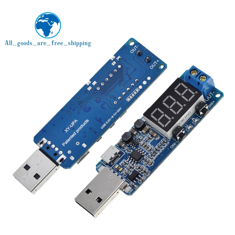 Цифровой Управление USB Напряжение регулирования модуль 5V до 3,3 V 9V 12V 24V Настольный Мощность модуль XY-UPA