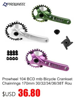 PROWHEEL 104BCD шатун для горного велосипеда алюминиевый сплав с дном 170 мм 175 мм MTB велосипедный Кривошип с осью 1x11Speed запчасти для велосипеда