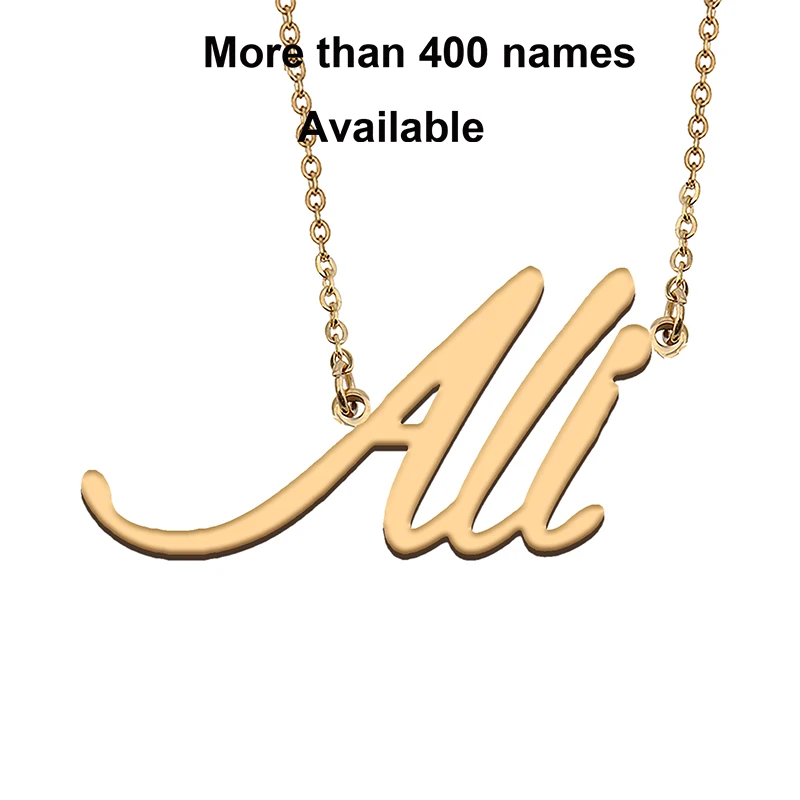 

Cursive Initial Letters Name Necklace for Ali Birthday Party Christmas New Year Graduation Wedding Valentine Day Gift