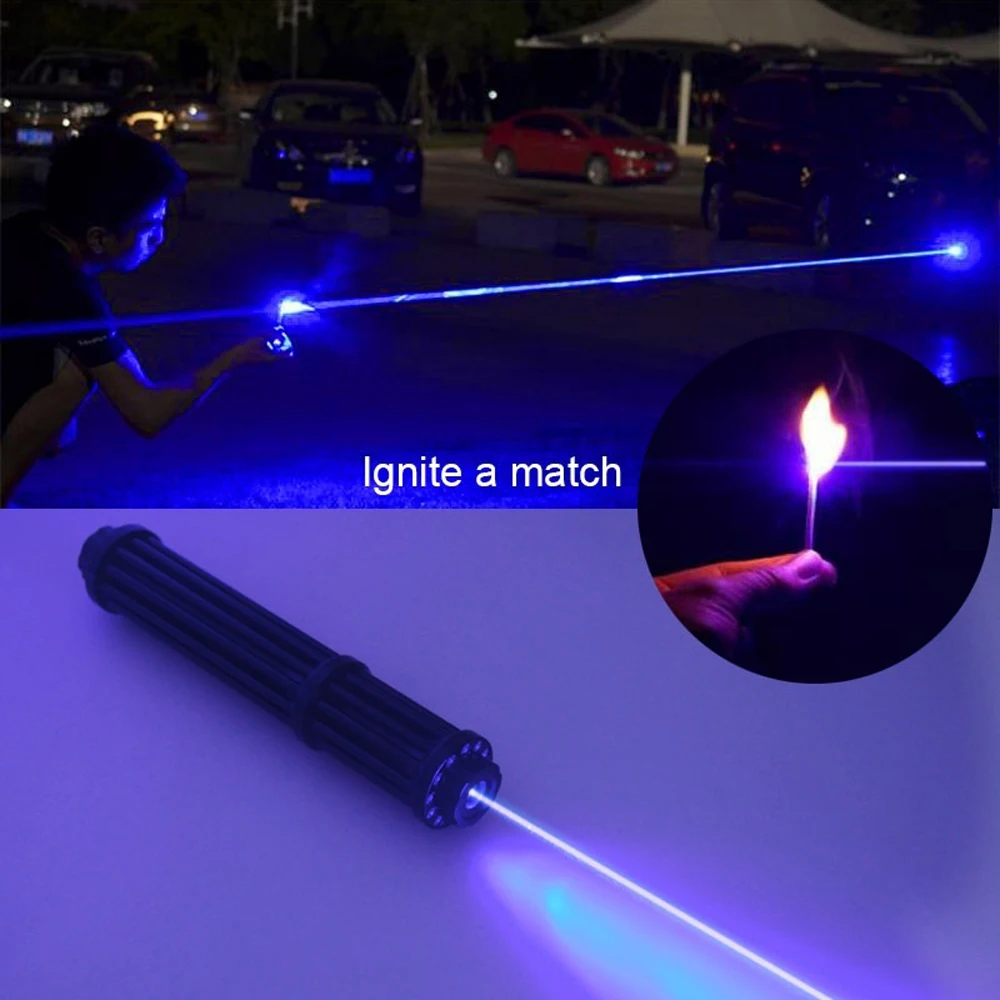 

Powerful 2w Lengthen Blue Laser Pointers 450nm Lazer sight Flashlight Burning Match/Burn light cigars/candle/ Hunting