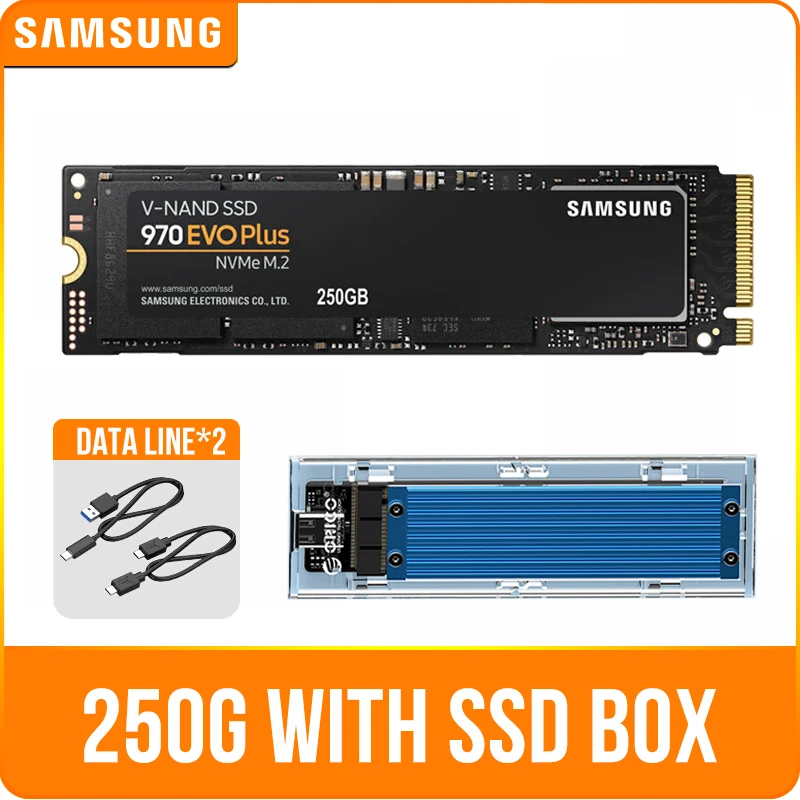 Samsung 970 EVO Plus 250 ГБ 500 ГБ 1 ТБ M.2 SSD NVMe M.2 2280 Внутренний твердотельный жесткий диск SSD PCIe 3,0x4, NVMe 1,3 SSD