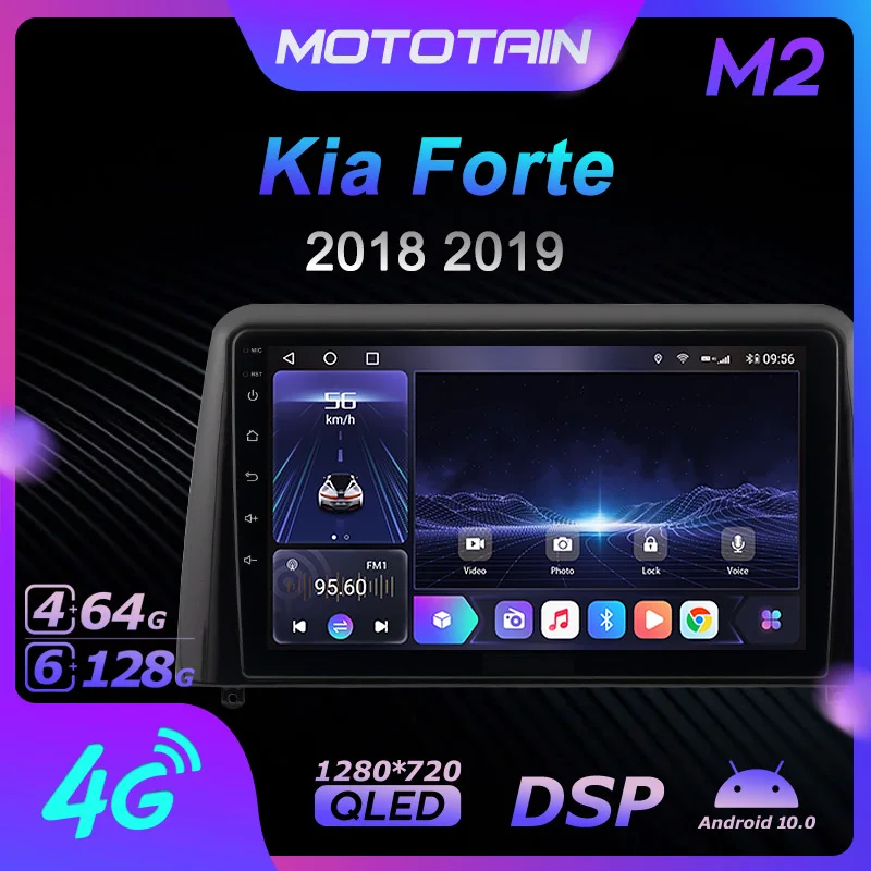 

Mototain Autoradio automotive Radio 2 Din for Kia Forte 2018 2019 Android 10.0 Multimedia 4G LTE 6G Ram 128G Rom 1280*720