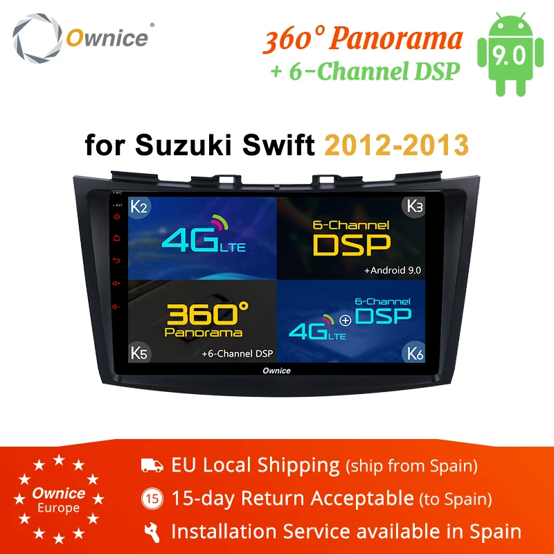 Автомагнитола Ownice K2 K3 K5 K6 2DIN Android 9 0 DVD плеер для Suzuki Swift 2012 2013 GPS навигация