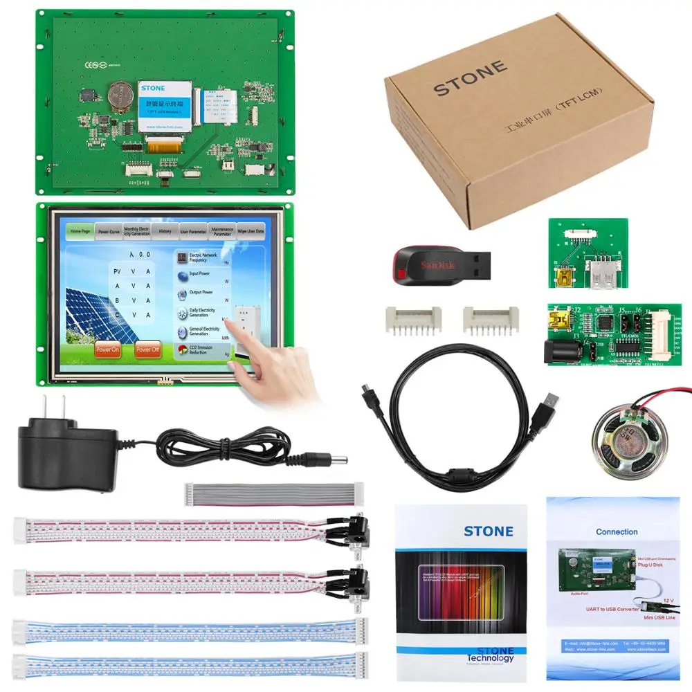 Камень 8,0 дюймовый HMI TFT дисплей контроллер с последовательным интерфейсом для промышленного