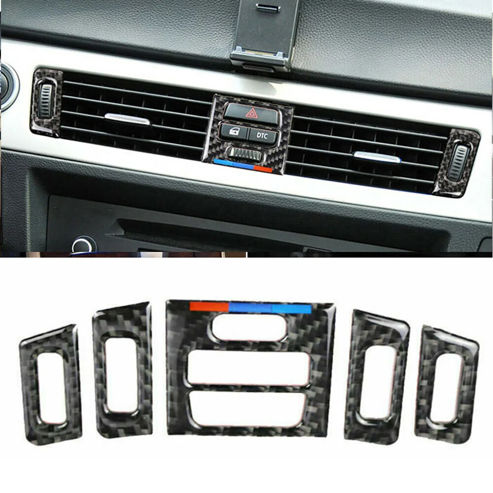 Для BMW E90 E92 E93 2005 2012 углеродное волокно вентиляционное отверстие приборной панели