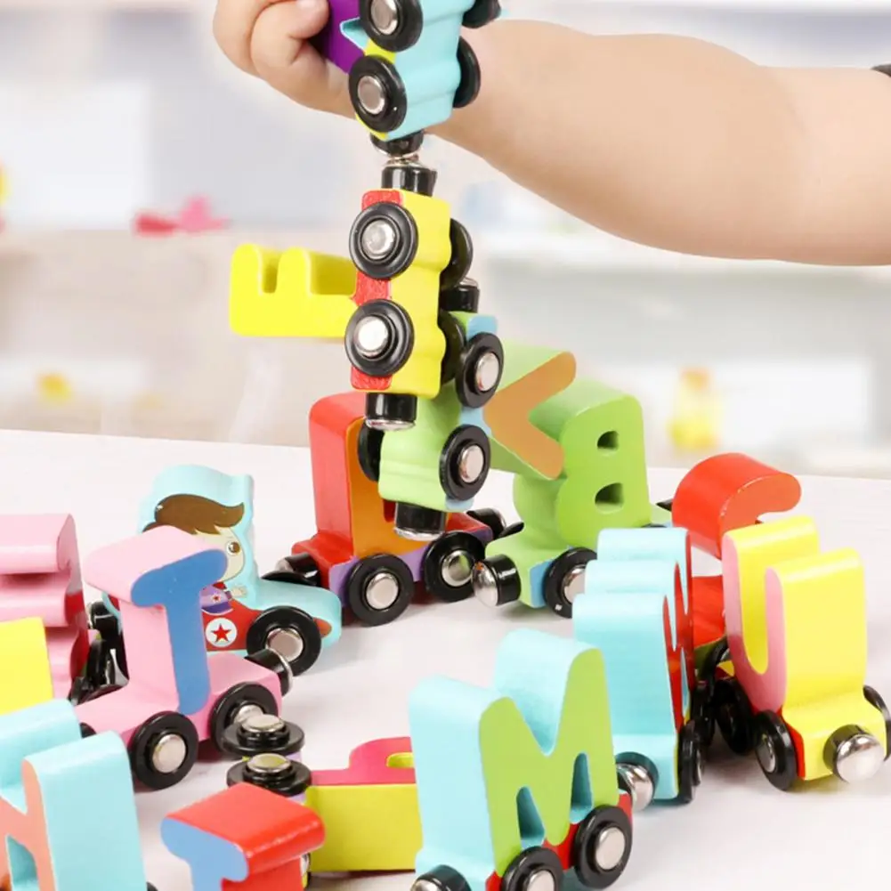 27 шт./компл. магнитная игрушка-поезд с цифрами алфавита магнитные подарки для