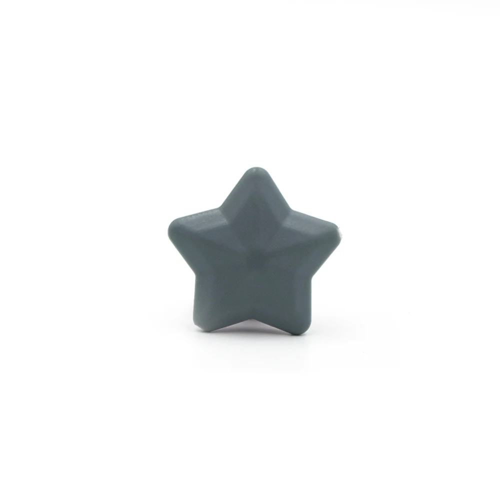 Dim Gray 5 шт. Perle силиконовые бусины звезда 38 мм BPA Бесплатный Детский аксессуар для прорезывания зубов игрушки DIY соска цепь грызунов бусины для изготовления бижутерии - Цвет: Dim Gray