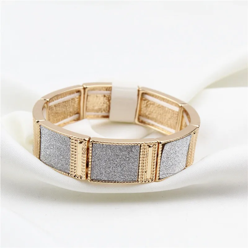 Новый Блестящий бумажный большой квадратный модный эластичный браслет|Браслеты|