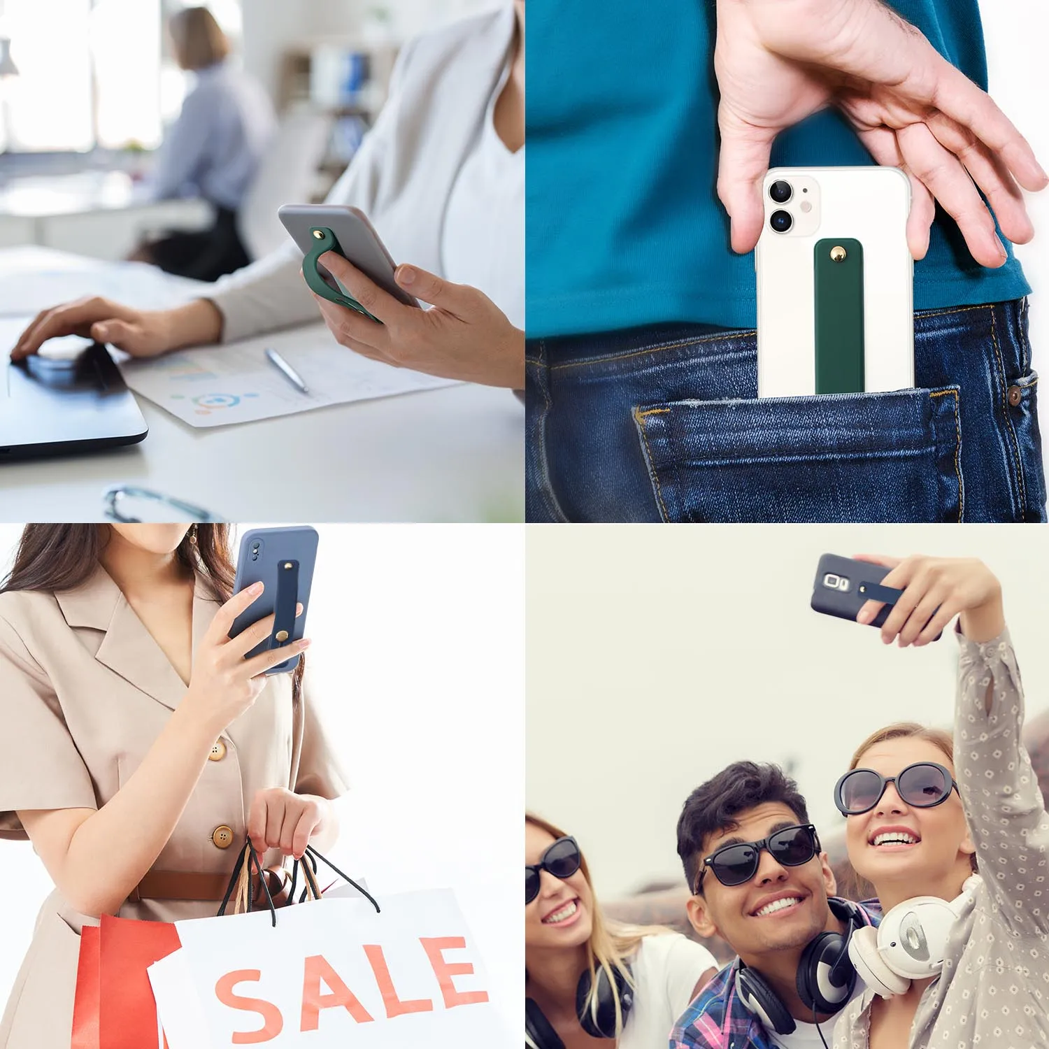 

Mobile Phone Grip Portable Telescopic Finger Strap Bracket Silicone Wristband Finger Ring For Iphone 11 Pro Max Samsung Huawei