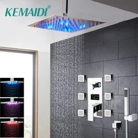 kemaidi digital display shower sets body massage system jets shower column faucet bath shower faucet chrome finish temperature